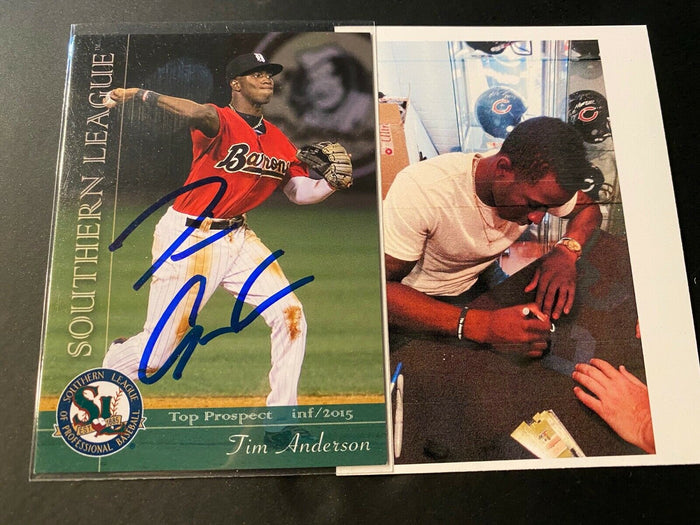 Tim Anderson White Sox Autographed Signed 2015 Southern League Prospect Card