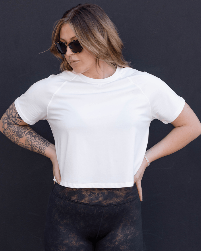 Women's Essential Cropped Tee - White - Dixxon Flannel Co.
