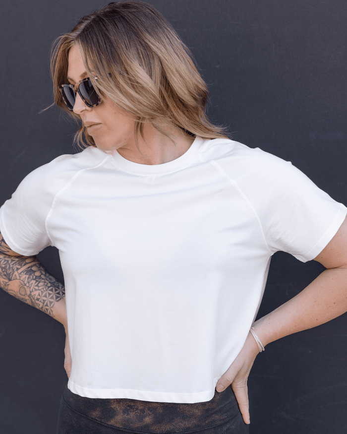 Women's Essential Cropped Tee - White - Dixxon Flannel Co.