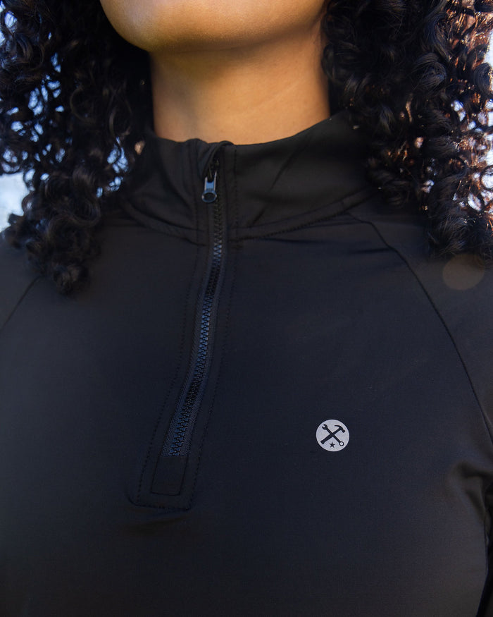 Women's Pace Quarter Zip - Black - Dixxon Flannel Co.
