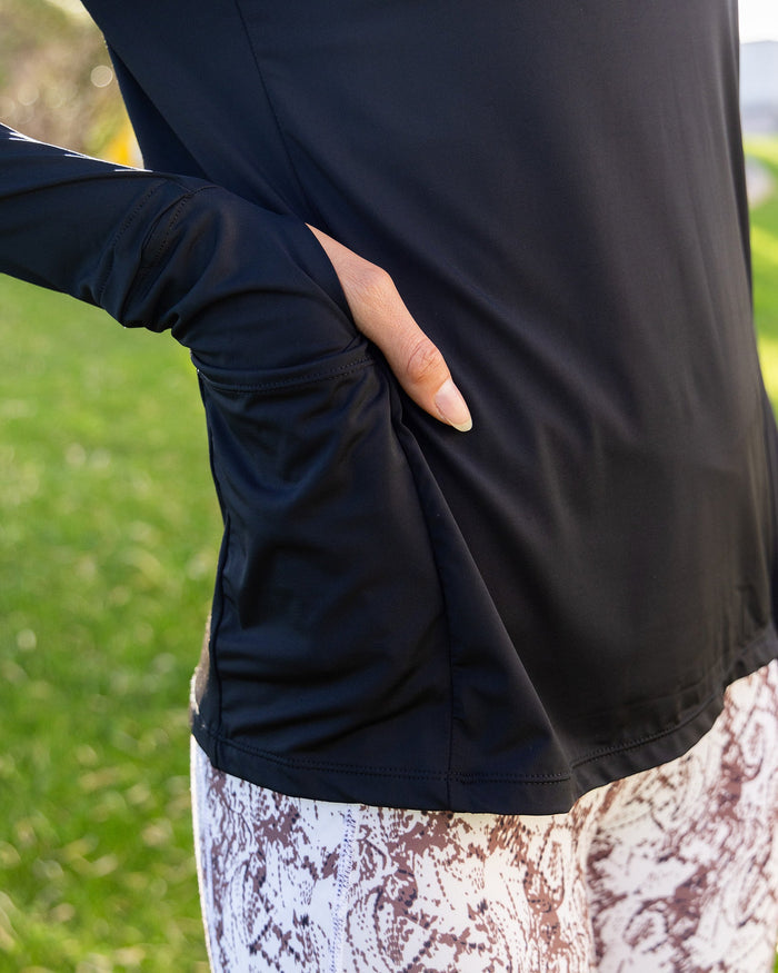 Women's Pace Quarter Zip - Black - Dixxon Flannel Co.