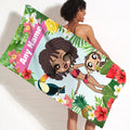 Womens Personalized Tropical Fun Beach Towel