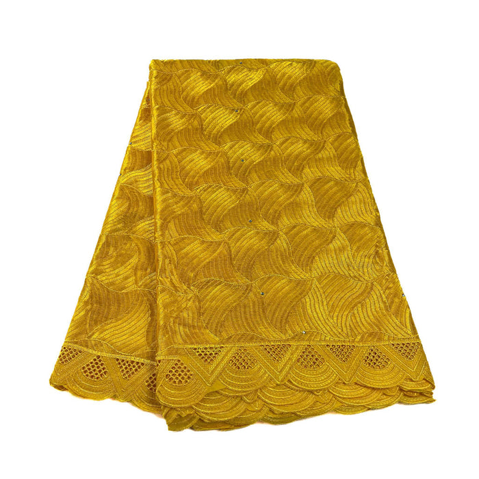 Yellow Gold Floral Cotton Lace